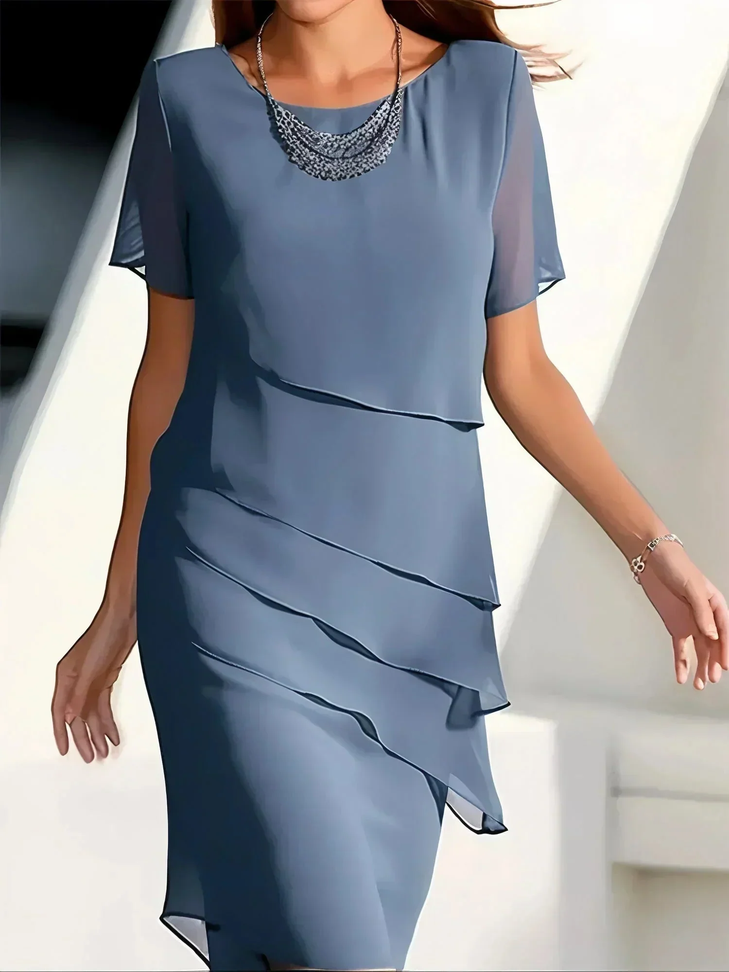 Elegantes Damen-Figurformkleid - Taillierter Schnitt, Schlankmachend – Bild 5