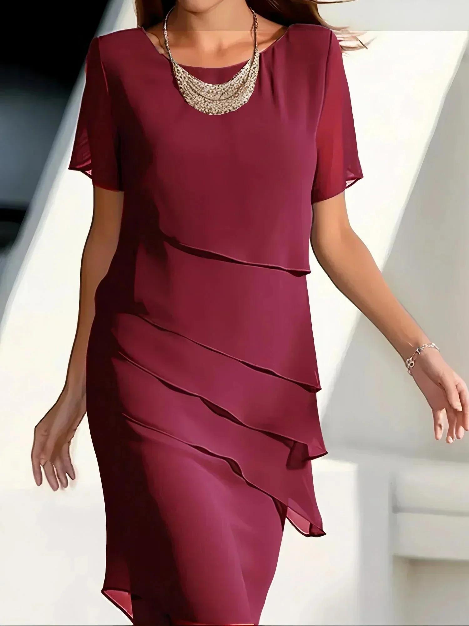 Elegantes Damen-Figurformkleid - Taillierter Schnitt, Schlankmachend – Bild 3