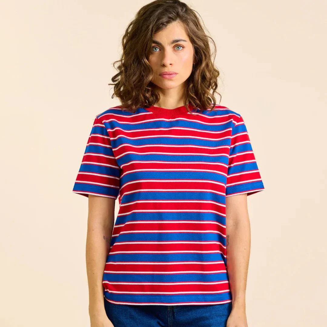 T-Shirt Gestreift aus Bio-Baumwolle • Rot/Blau – Bild 7