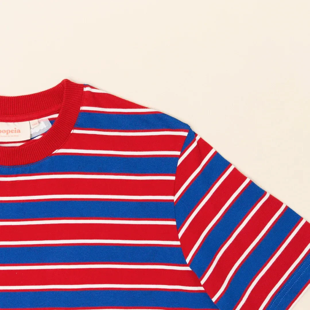 T-Shirt Gestreift aus Bio-Baumwolle • Rot/Blau – Bild 6